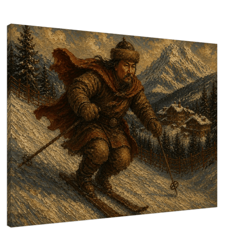 Abfahrt – historical canvas art from the Genghis Khan collection
