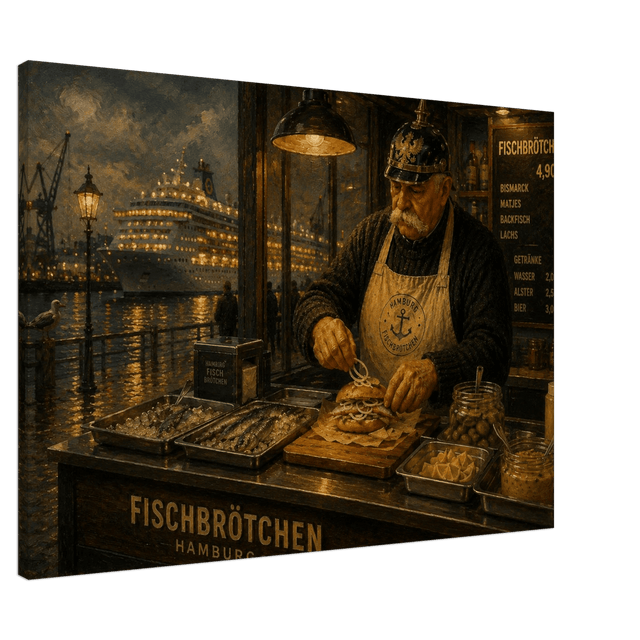 Bismarck mit Zwiebeln – historisches Leinwandbild aus der Reihe Bismarck