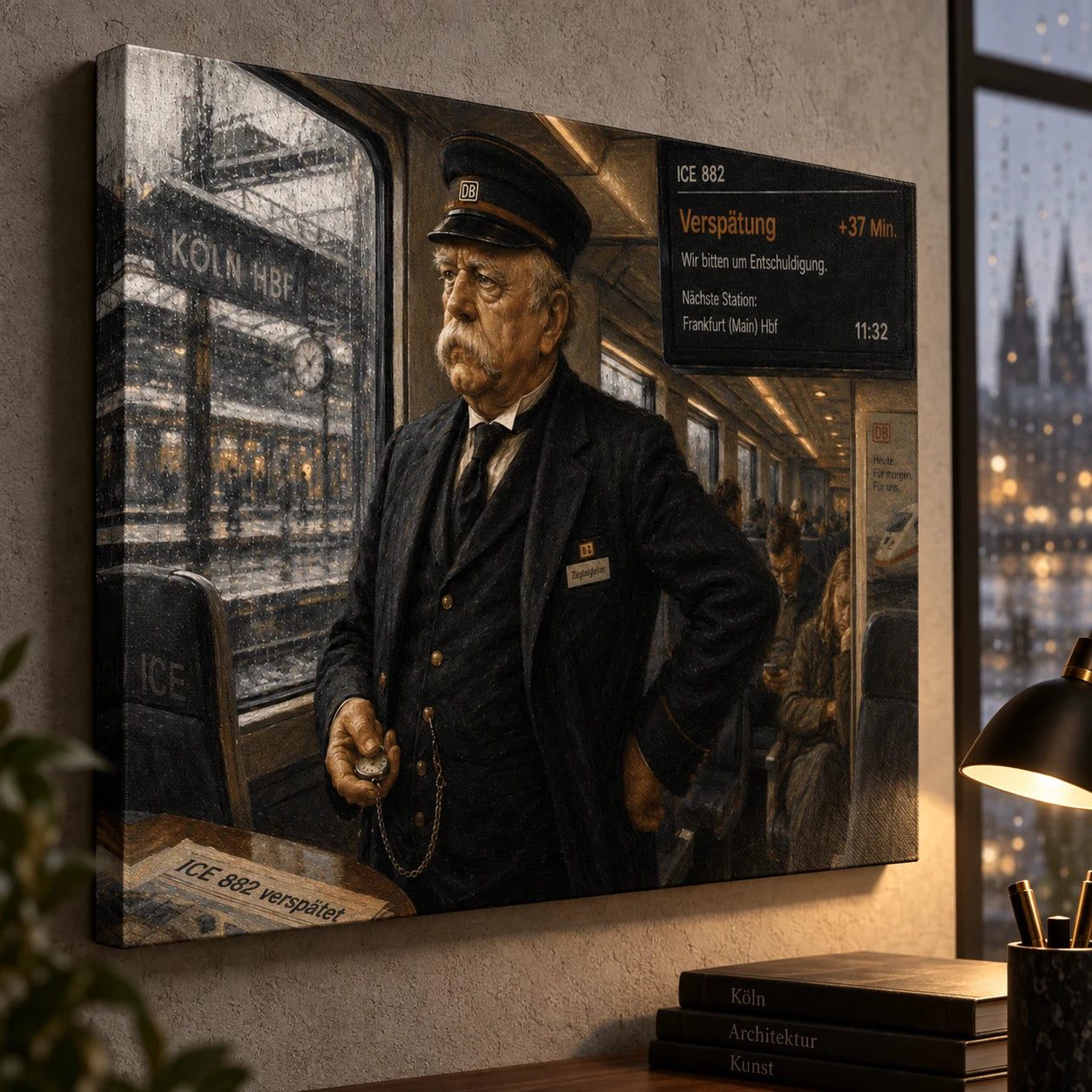 Schöne neue Welt – Leinwanddetail